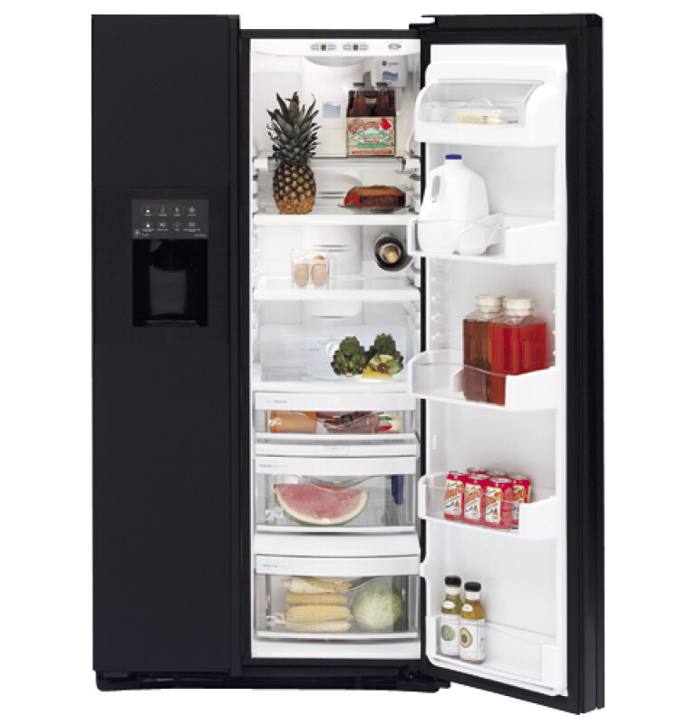 GE Profile Arctica CustomStyle 22.7 Cu. Ft. Side-By-Side Refrigerator Black PSI23MGMBB Picture 1