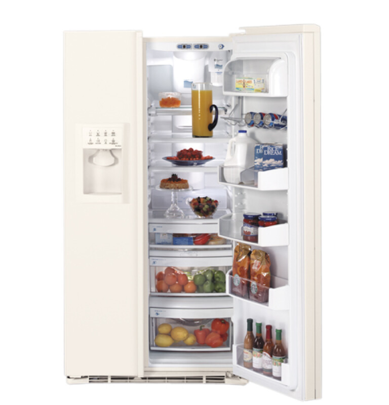 GE Profile CustomStyle 22.6 Cu. Ft. Side-By-Side Refrigerator Bisque PSI23MGRCV Picture 1
