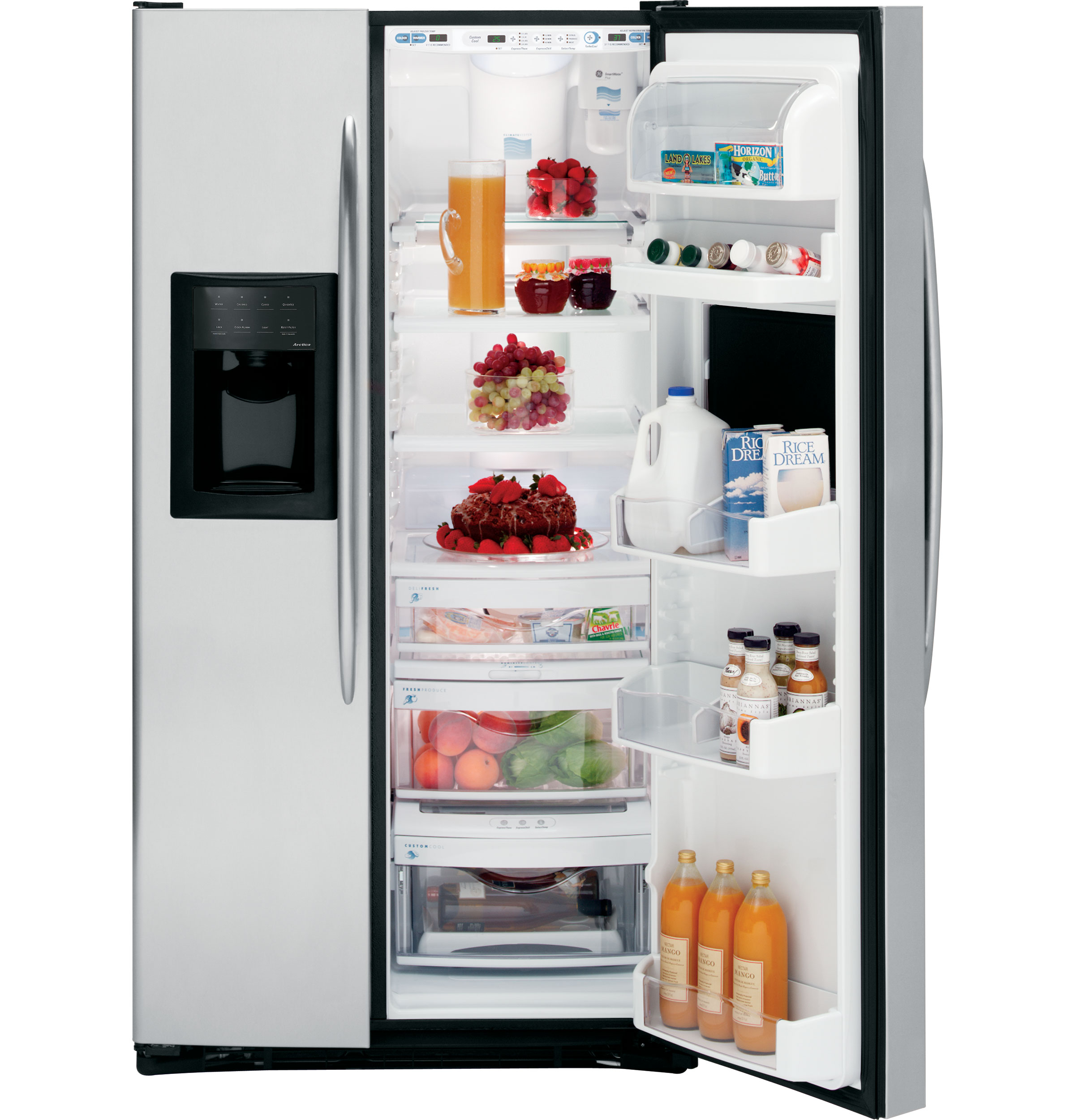 25.7 Cu. Ft. Stainless Side-by-Side Refrigerator with Refreshment Center PSS26SHTSS