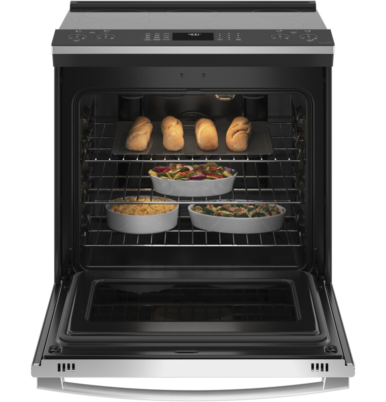 30" Smart Slide-In Electric Convection Fingerprint Resistant Range with No Preheat Air Fry PSS93YPFS