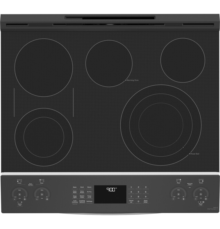 30" Smart Slide-In Electric Convection Fingerprint Resistant Range with No Preheat Air Fry PSS93YPFS