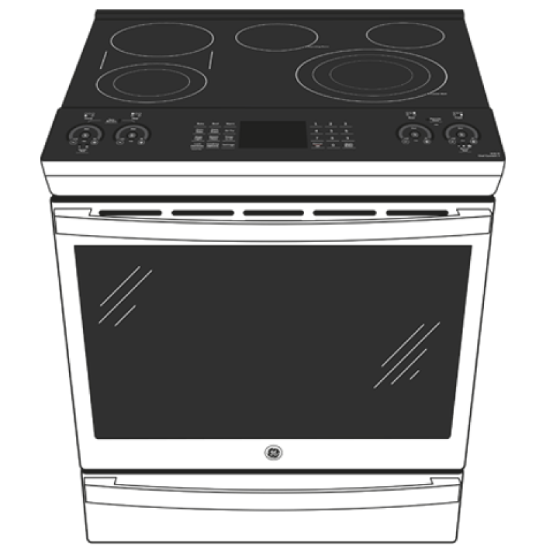 30" Smart Slide-In Electric Convection Fingerprint Resistant Range with No Preheat Air Fry PSS93YPFS