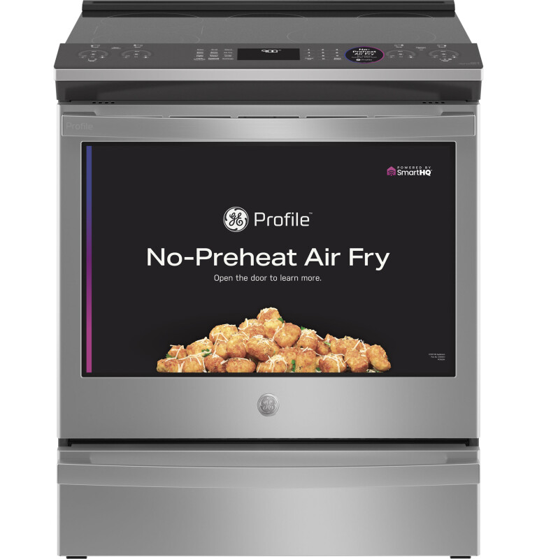 30" Smart Slide-In Electric Convection Fingerprint Resistant Range with No Preheat Air Fry PSS93YPFS