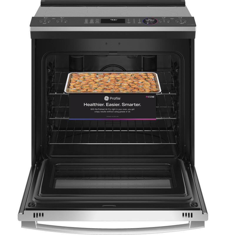 30" Smart Slide-In Electric Convection Fingerprint Resistant Range with No Preheat Air Fry PSS93YPFS