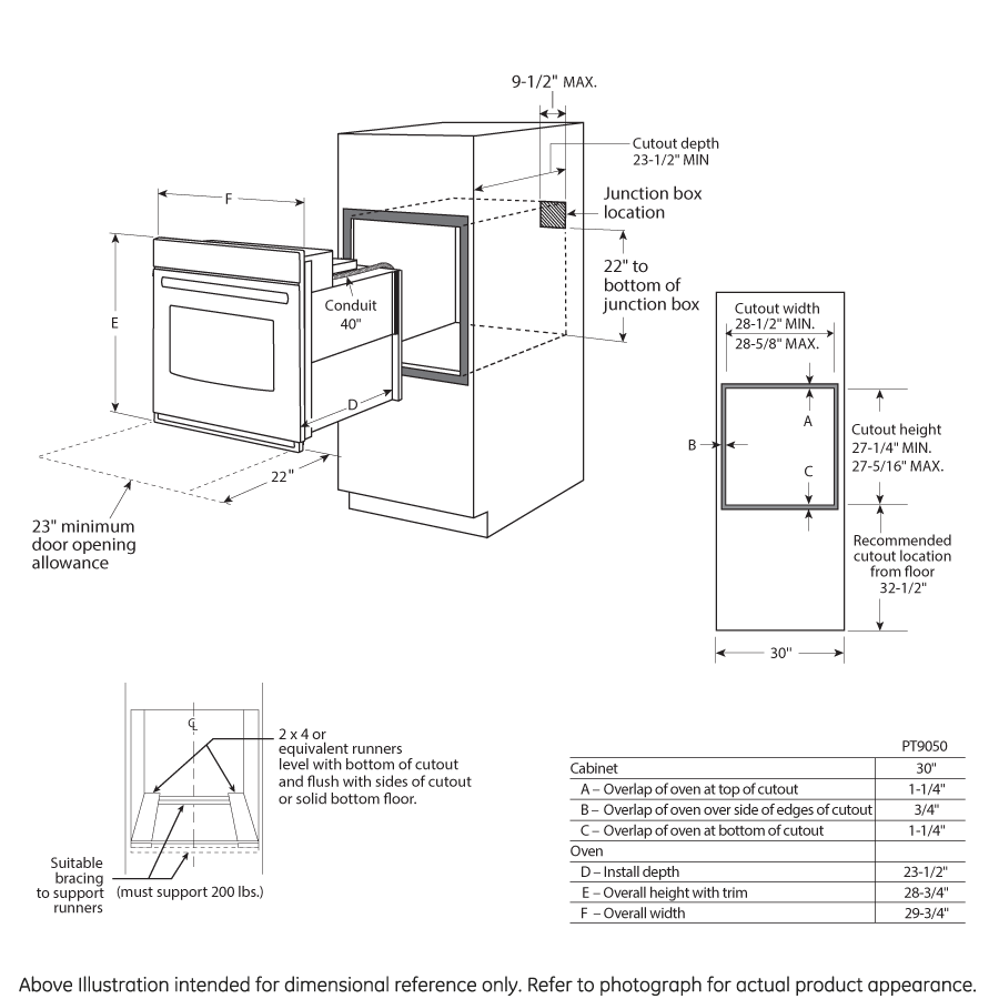 Series 30" Built-In Single Convection Wall Oven PT9050SFSS