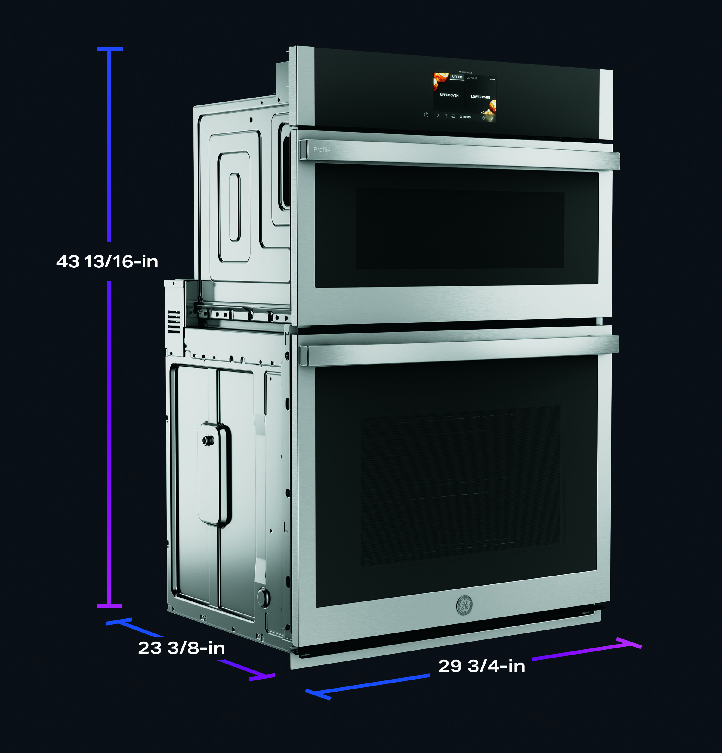 30 in. Combination Double Wall Oven with Convection, Air Fry, Steam, Sous Vide, and Advantium Technology PT9900SWSS