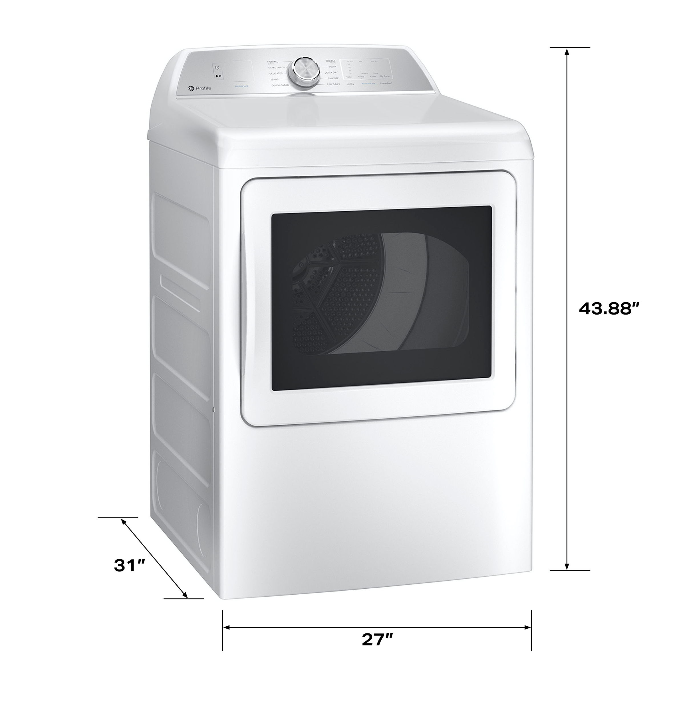 7.4 cu. ft. Capacity aluminized alloy drum Electric Dryer with Sanitize Cycle and Sensor Dry PTD60EBSRWS