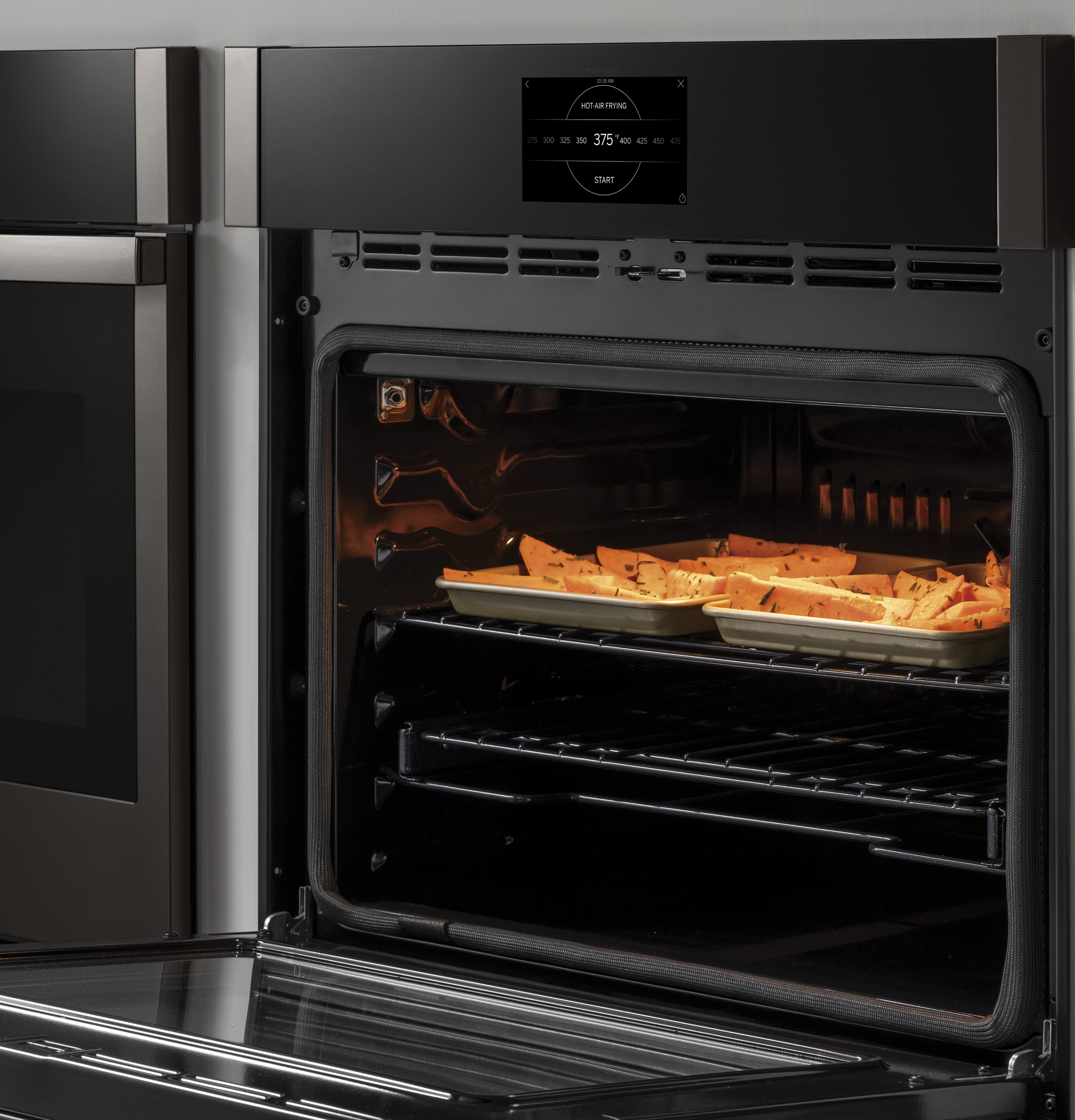 30" Smart Built-In Convection Double Wall Oven with No Preheat Air Fry and Precision Cooking PTD7000BNTS