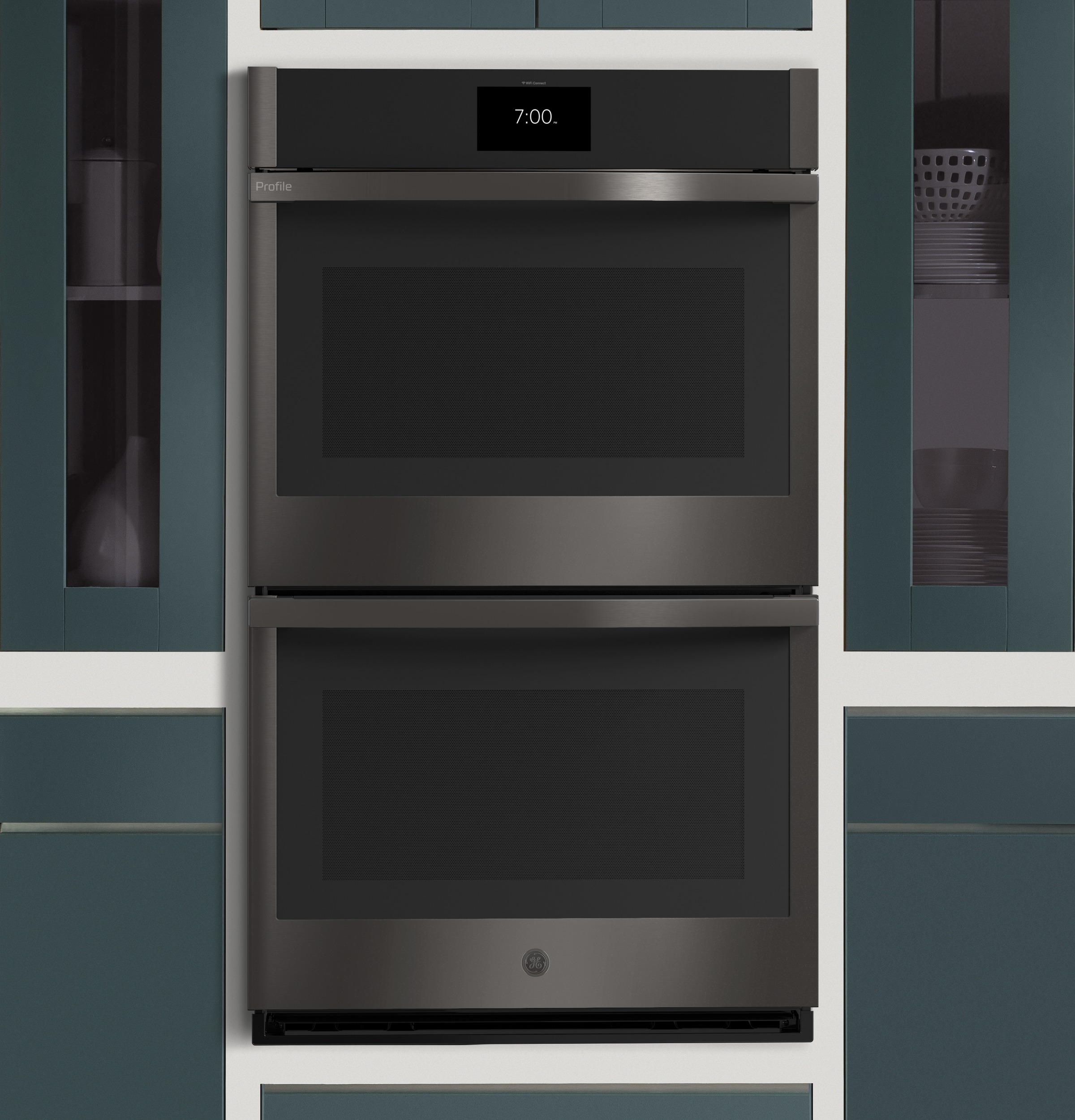 30" Smart Built-In Convection Double Wall Oven with No Preheat Air Fry and Precision Cooking PTD7000BNTS