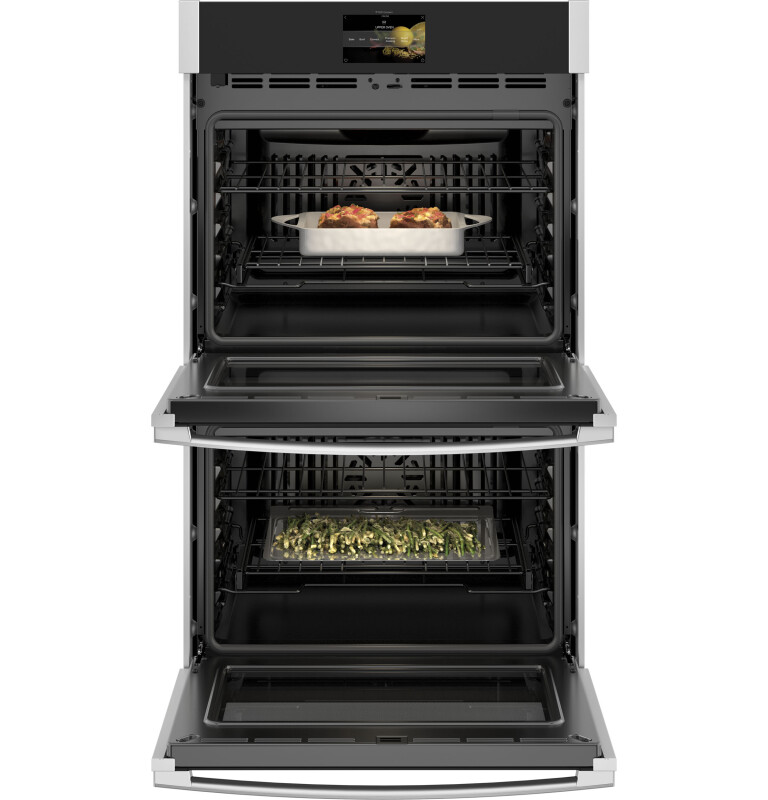 30" Smart Built-In Convection Double Wall Oven with No Preheat Air Fry and Precision Cooking PTD7000SNSS
