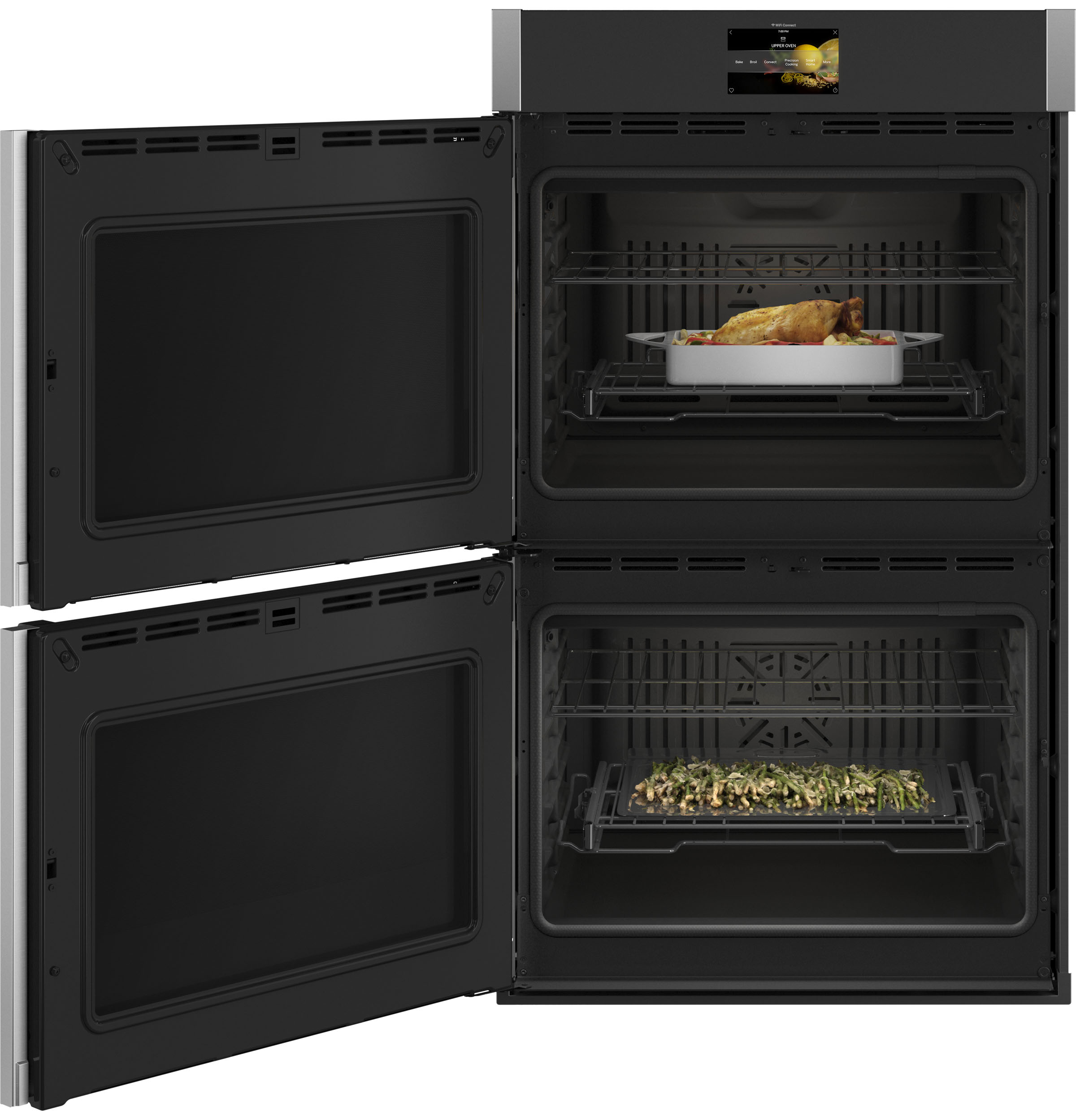 30" Smart Built-In Convection Double Wall Oven with Left-Hand Side-Swing Doors PTD700LSNSS
