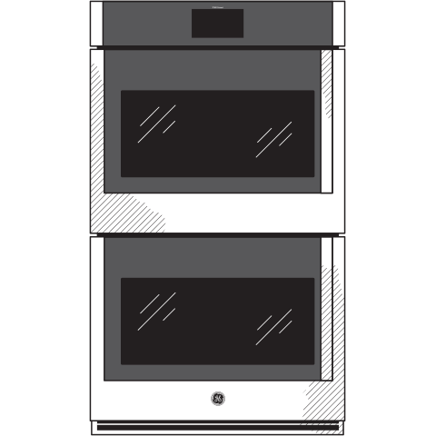 30" Smart Built-In Convection Double Wall Oven with Left-Hand Side-Swing Doors PTD700LSNSS