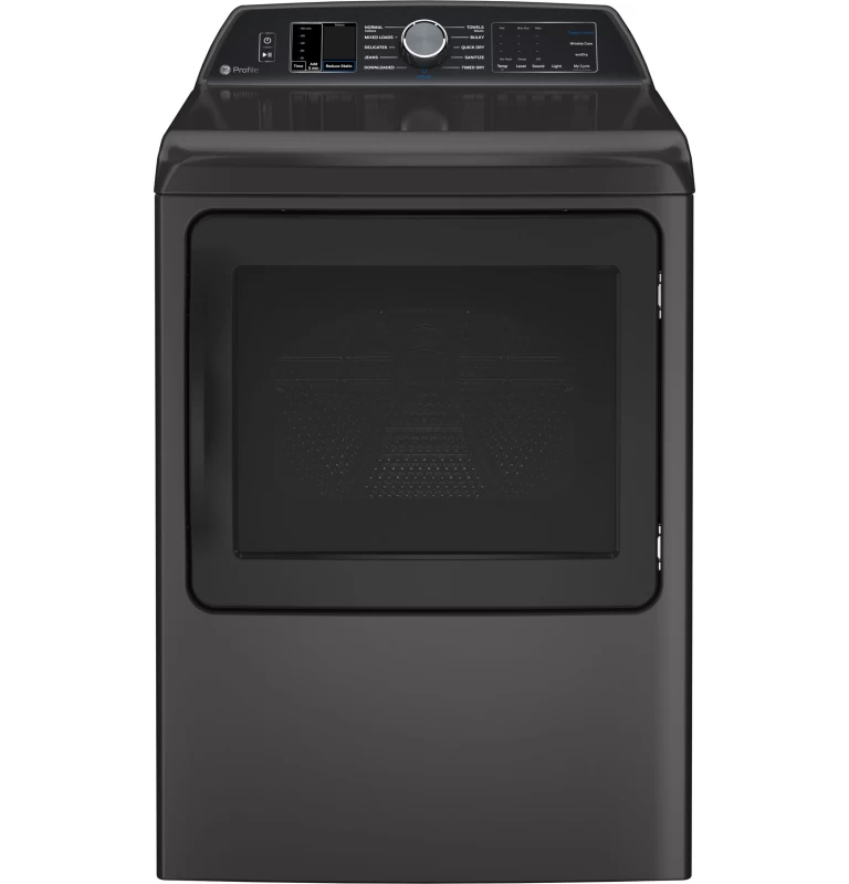 GE Profile 7.4 cu. ft. Capacity Smart aluminized alloy drum Electric Dryer with Sanitize Cycle and Sensor Dry Diamond Gray PTD70EBPTDG Picture 1