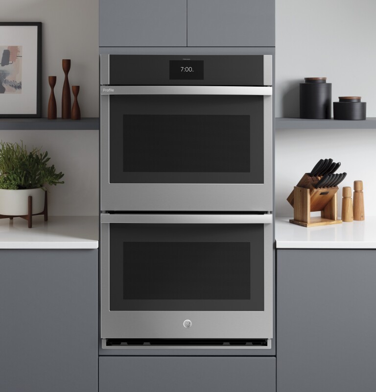 30" Smart Built-In Convection Double Wall Oven with In-Oven Camera and No Preheat Air Fry PTD9000SNSS