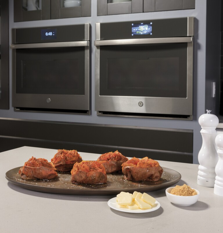 30" Smart Built-In Convection Double Wall Oven with In-Oven Camera and No Preheat Air Fry PTD9000SNSS