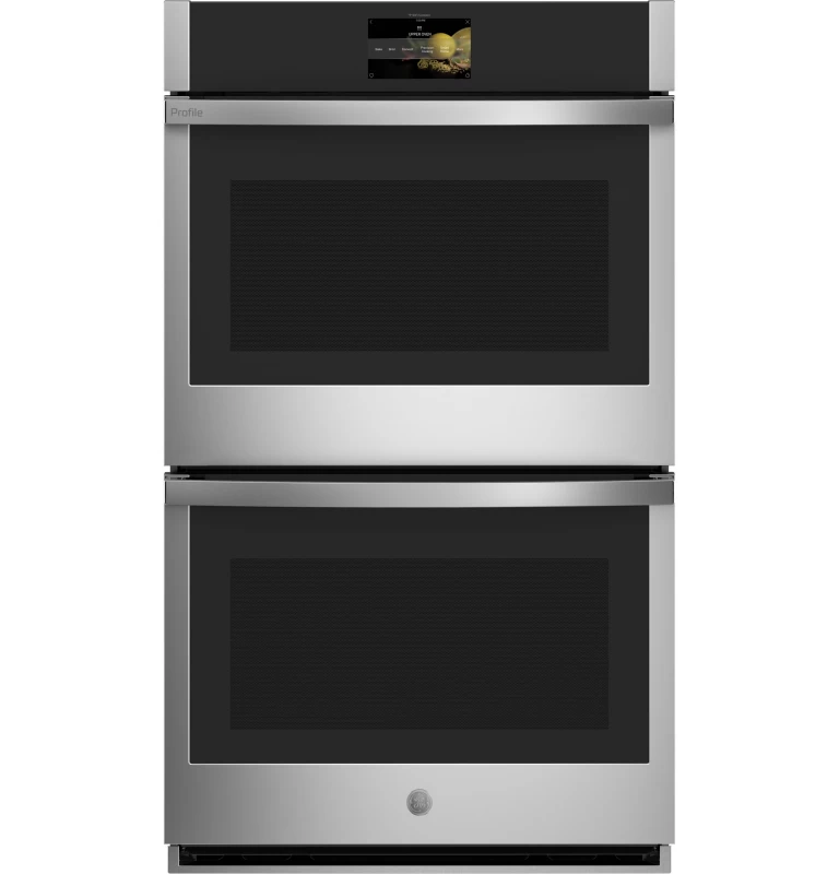 GE Profile 30" Smart Built-In Convection Double Wall Oven with In-Oven Camera and No Preheat Air Fry Brushed Stainless PTD9000SNSS Picture 1