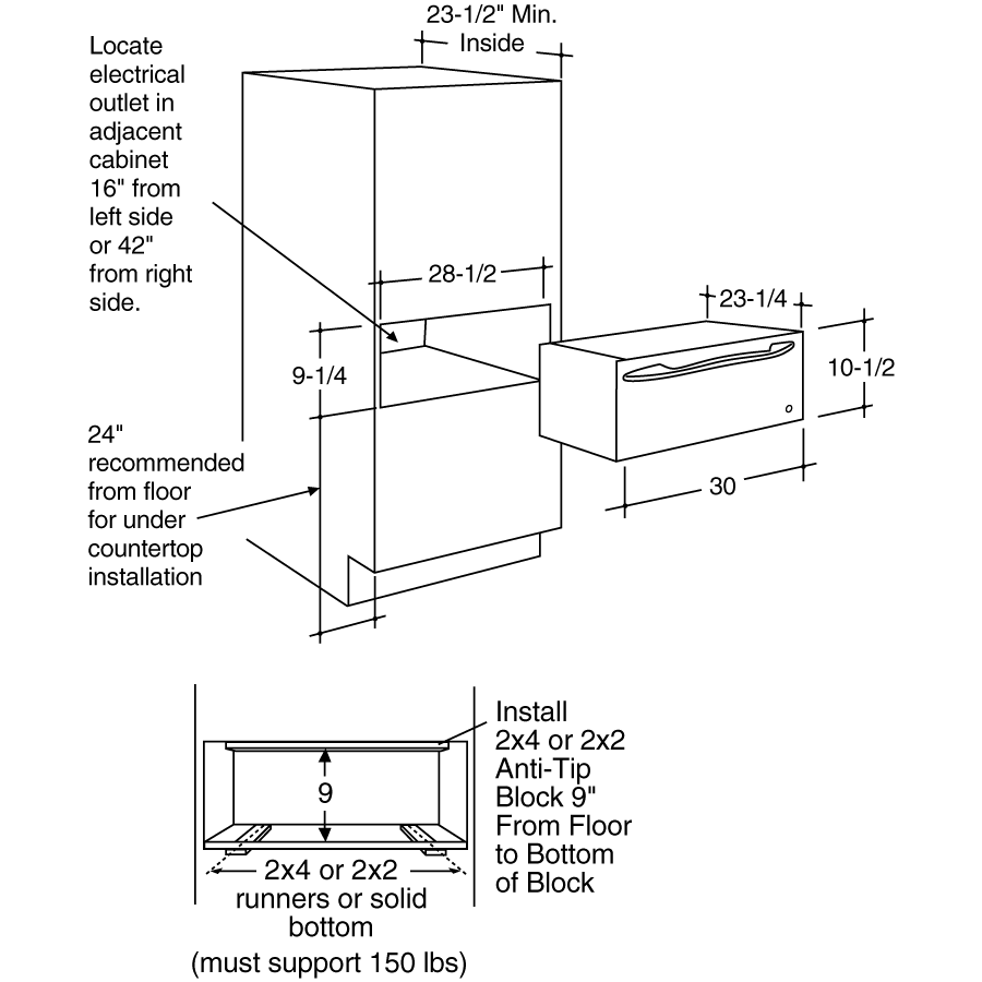 30" Warming Drawer PTD915BMBB