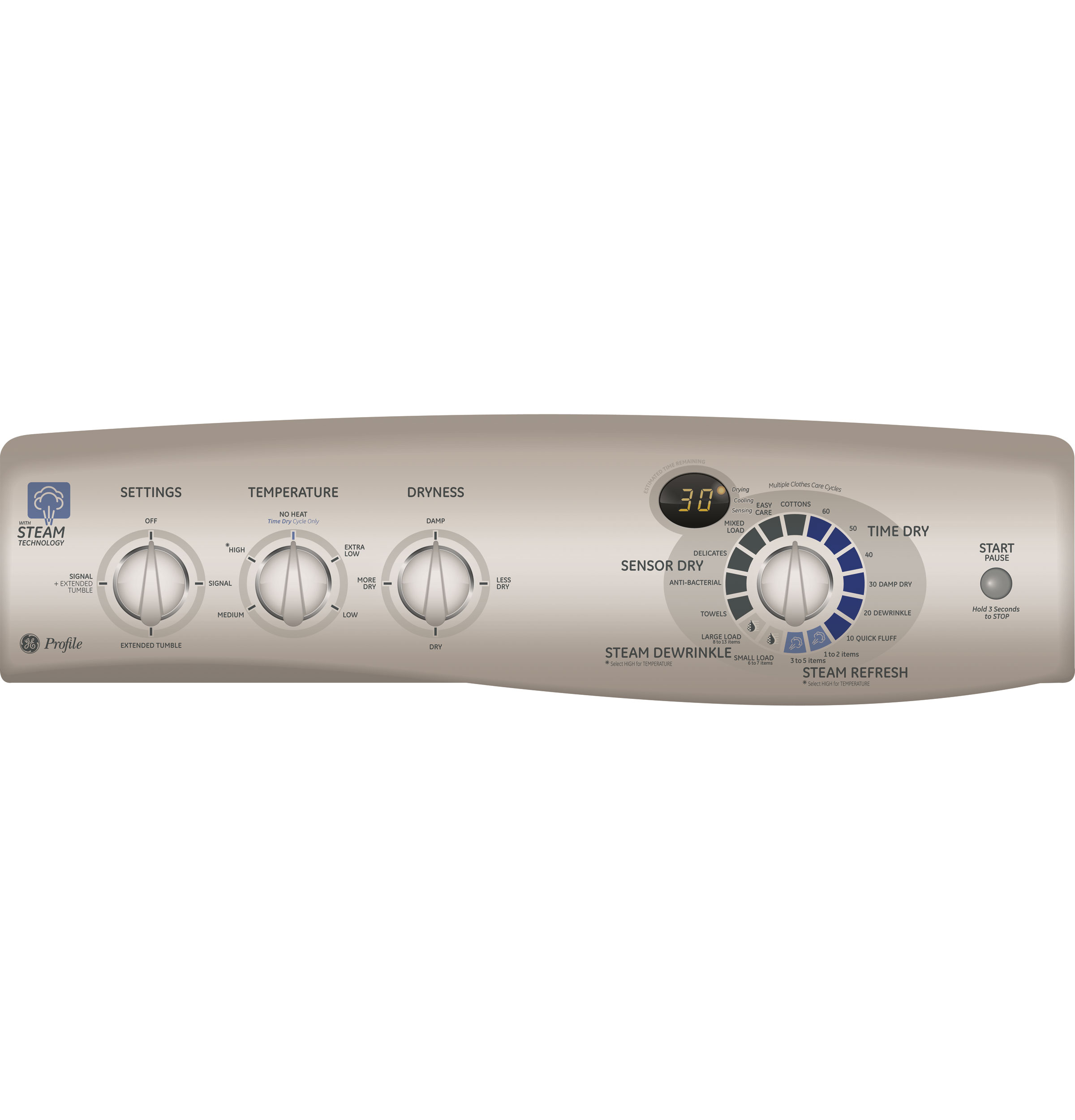 7.0 cu. ft. stainless steel capacity gas dryer with Steam and SensorDry Plus PTDS650GMWT