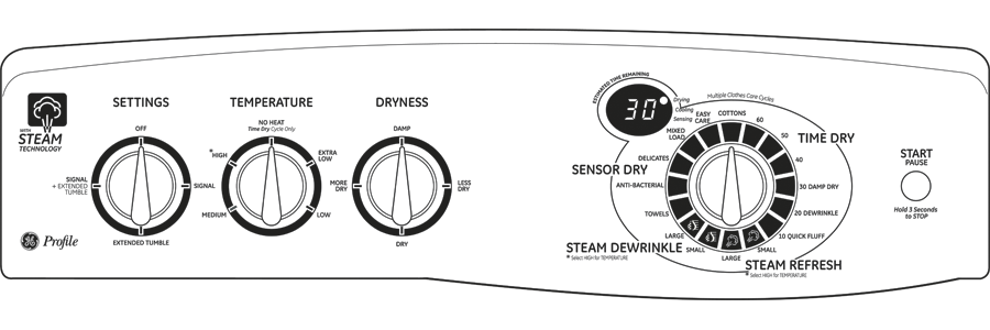 7.0 cu. ft. stainless steel capacity gas dryer with Steam and SensorDry Plus PTDS650GMWT