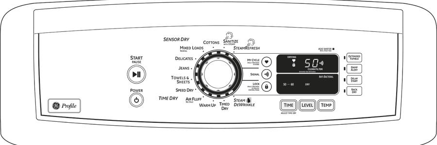 Harmony 7.3 Cu. Ft. Stainless Steel Capacity Electric Steam Dryer PTDS850EMWW