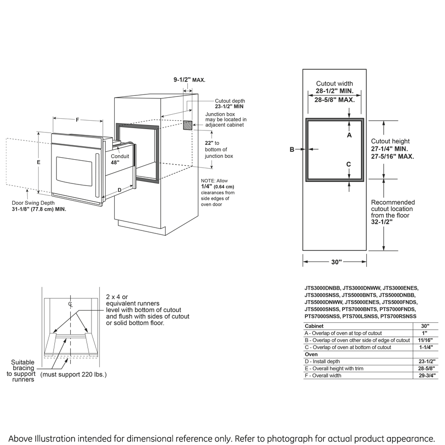 30" Smart Built-In Convection Single Wall Oven with Left-Hand Side-Swing Doors PTS700LSNSS
