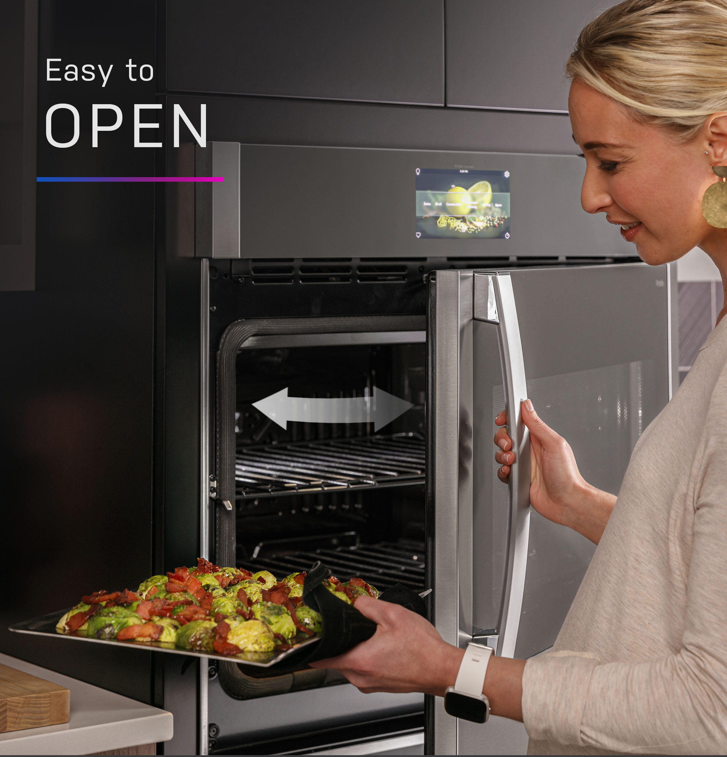 30" Smart Built-In Convection Single Wall Oven with Right-Hand Side-Swing Doors PTS700RSNSS