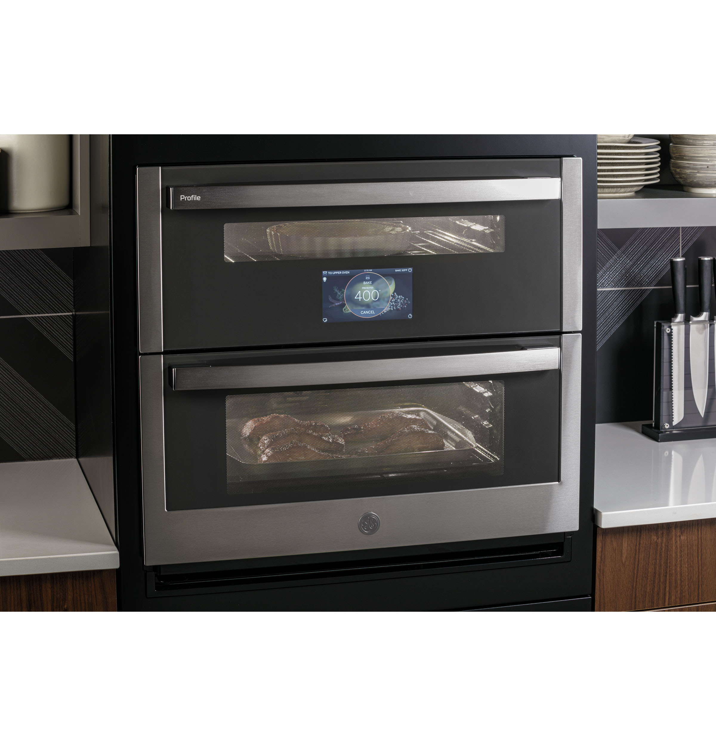 30" Smart Built-In Twin Flex Convection Wall Oven PTS9200SNSS