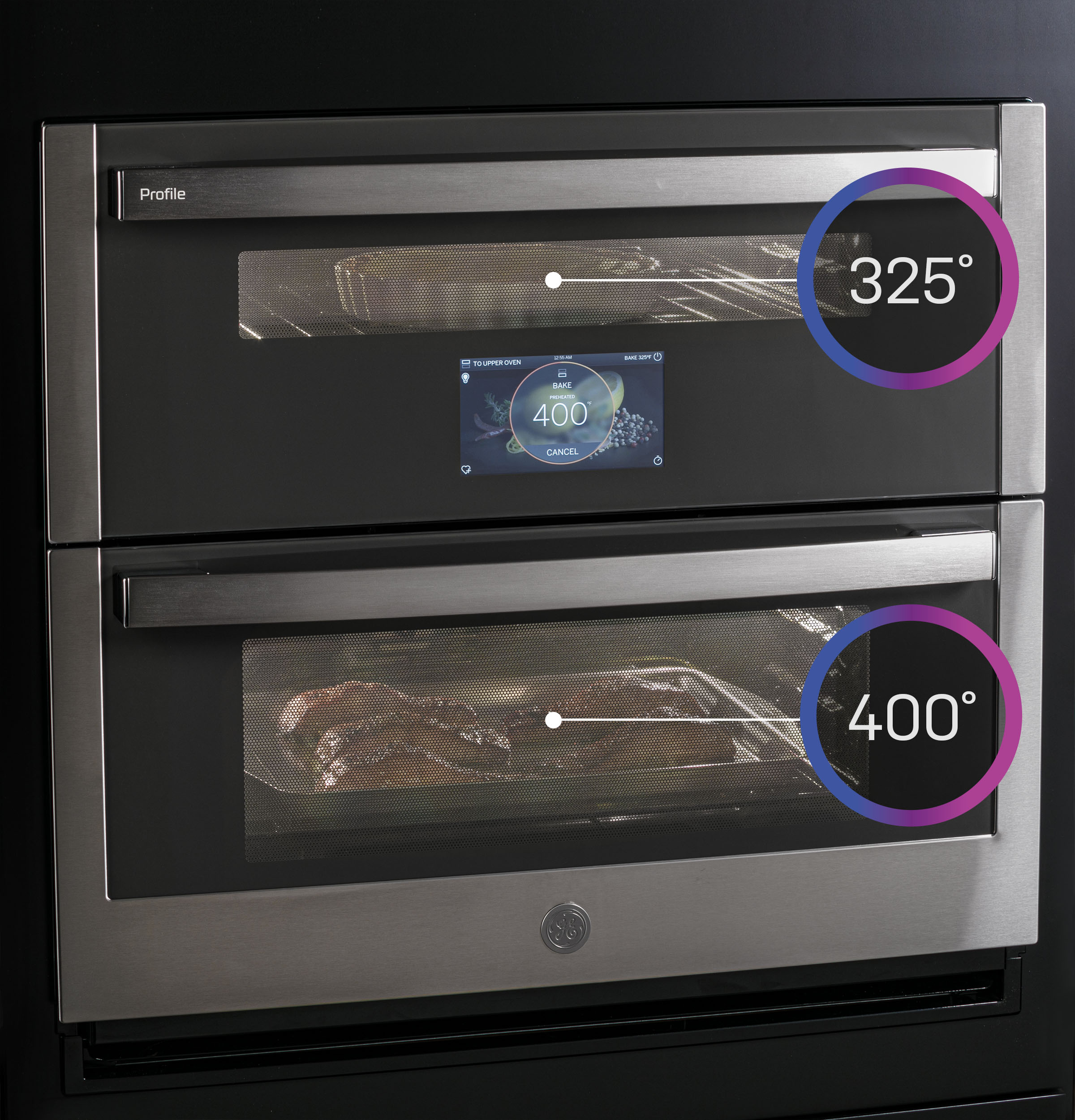 30" Smart Built-In Twin Flex Convection Wall Oven PTS9200SNSS