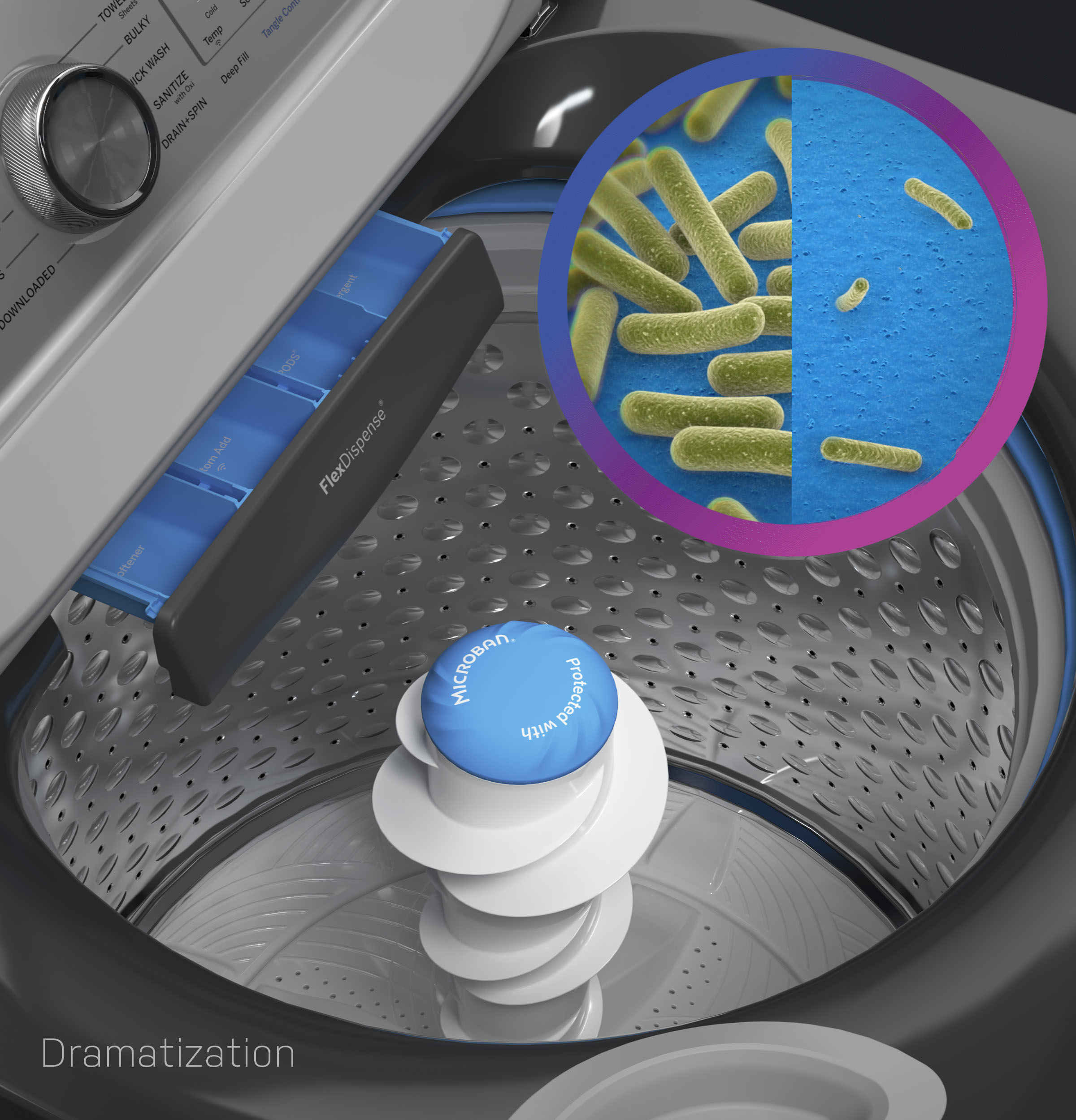 4.9 cu. ft. Capacity Washer with Smarter Wash Technology and FlexDispense PTW605BPRDG