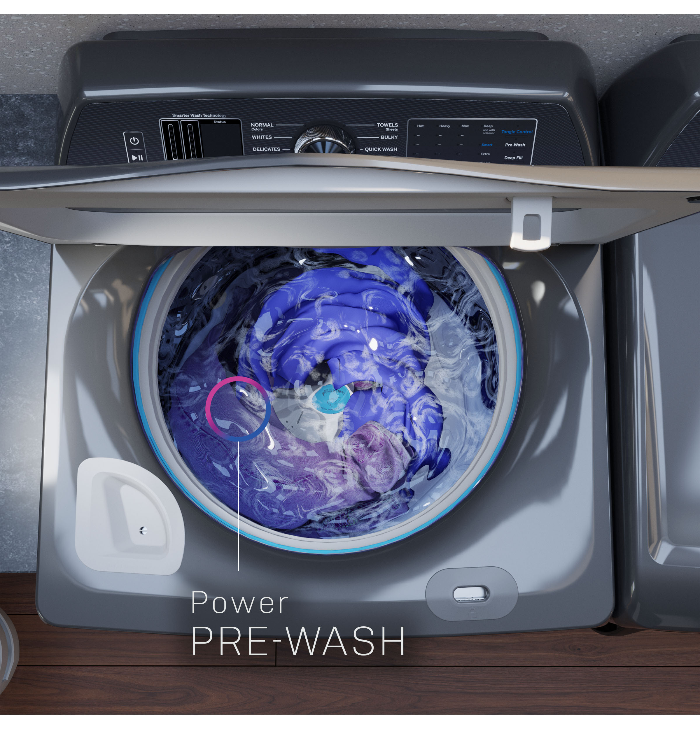 5.4 cu. ft. Capacity Washer with Smarter Wash Technology and FlexDispense PTW700BPTDG