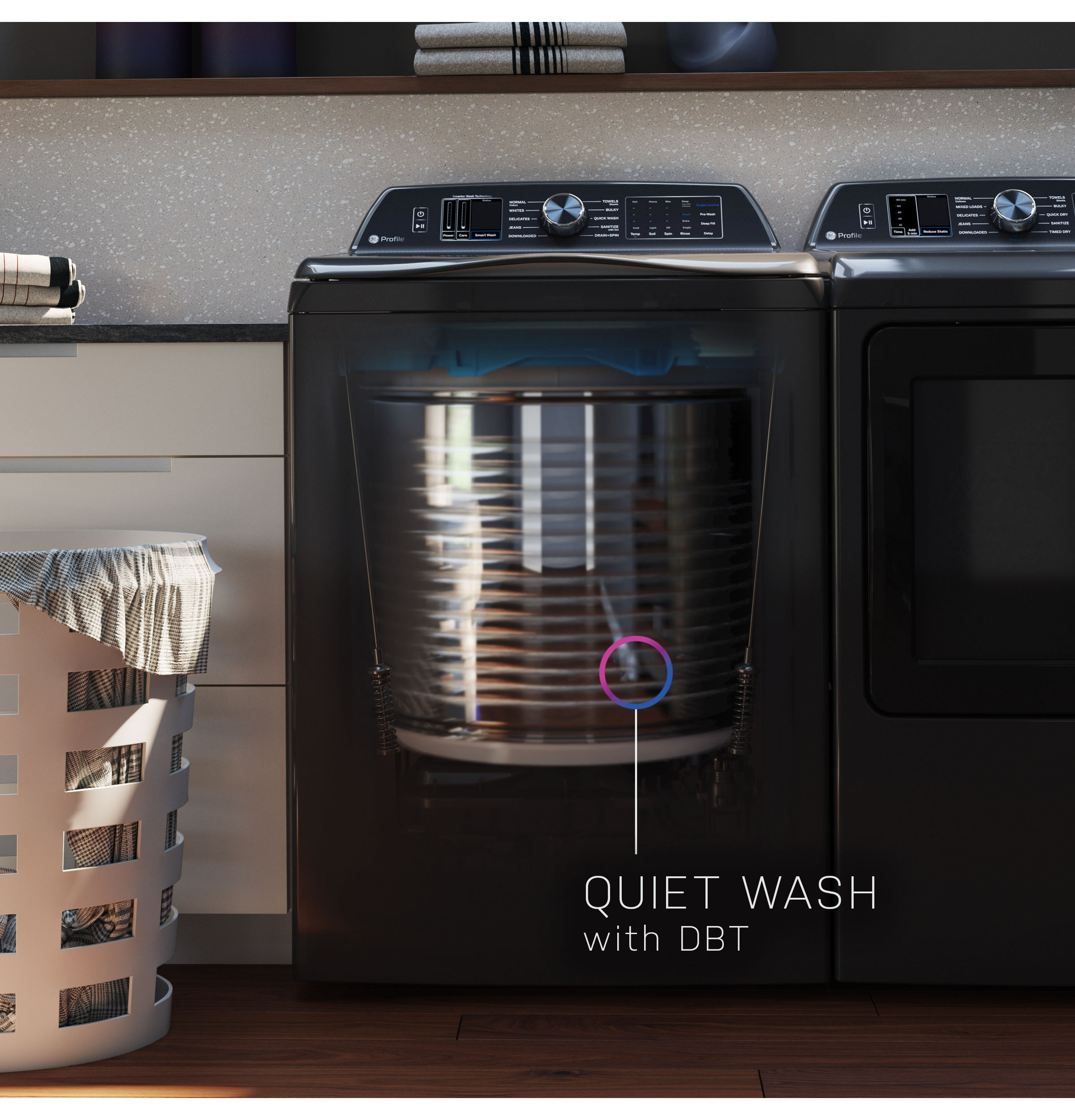 5.3 cu. ft. Capacity Washer with Smarter Wash Technology and FlexDispense PTW705BPTDG