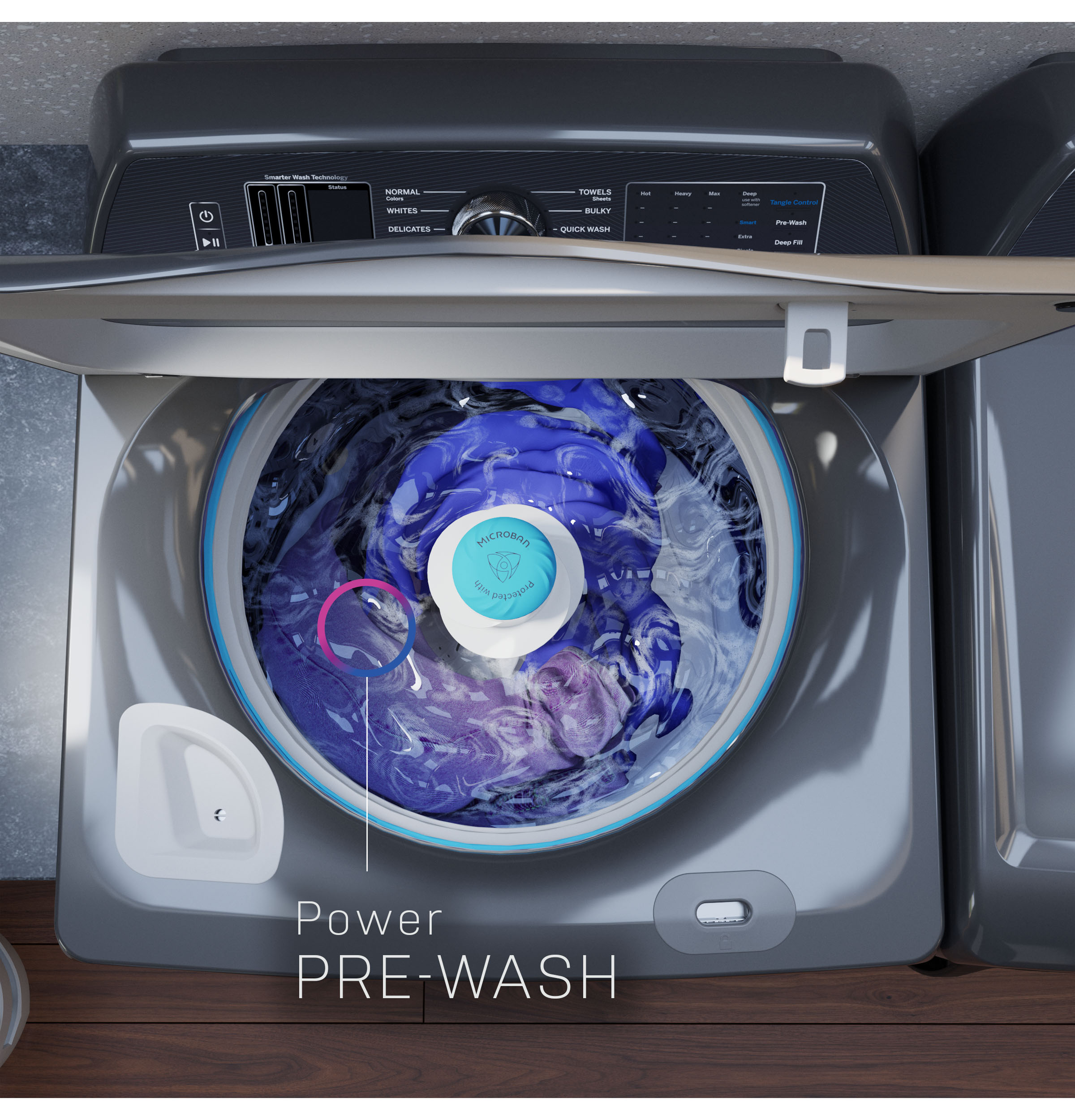5.3 cu. ft. Capacity Washer with Smarter Wash Technology and FlexDispense PTW705BSTWS