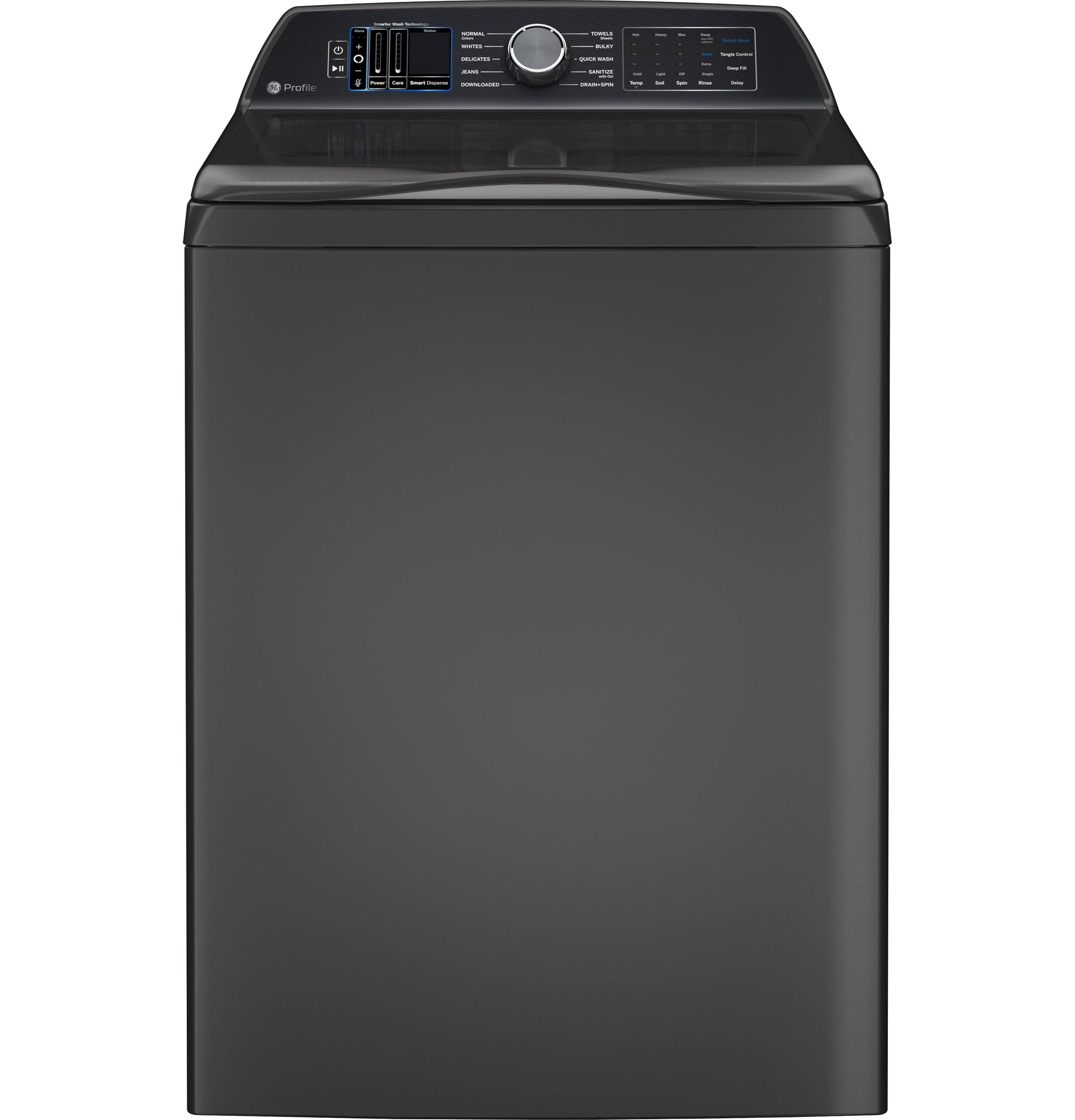 GE Profile 5.3 cu. ft. Capacity Washer with Smarter Wash Technology and FlexDispense Diamond Gray PTW905BPTDG Picture 1