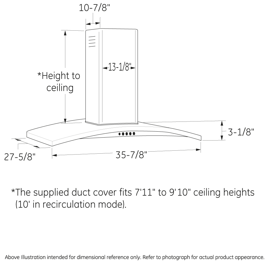 36" Island-Mount Chimney Hood PV977NSS