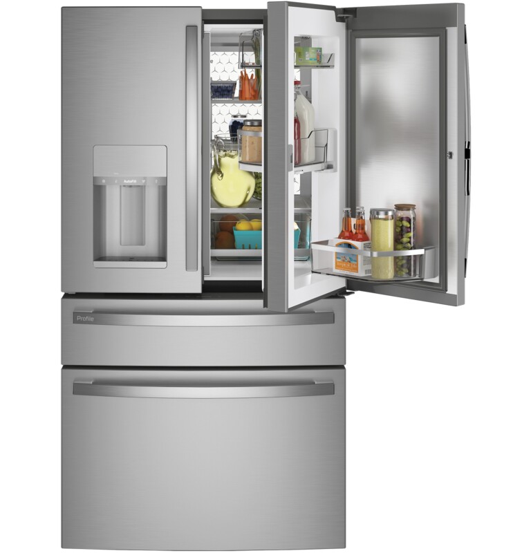 27.9 Cu. Ft. Smart Fingerprint Resistant 4-Door French-Door Refrigerator with Door In Door PVD28BYNFS