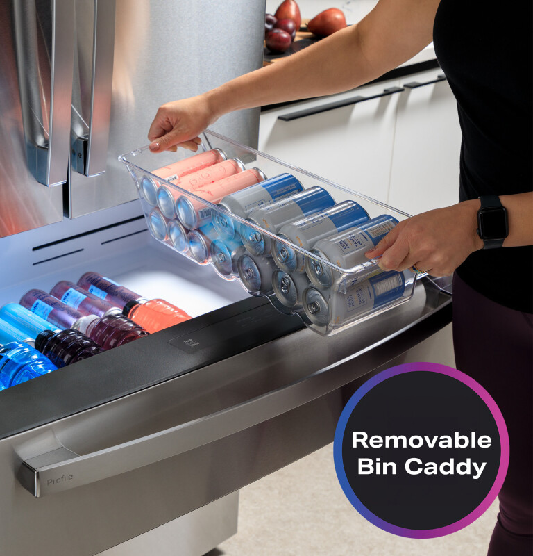 27.9 Cu. Ft. Smart Fingerprint Resistant 4-Door French-Door Refrigerator with Door In Door PVD28BYNFS