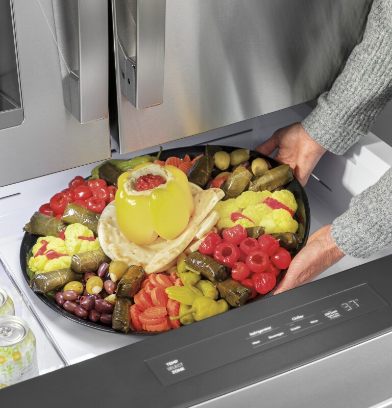 27.9 Cu. Ft. Smart Fingerprint Resistant 4-Door French-Door Refrigerator with Door In Door PVD28BYNFS