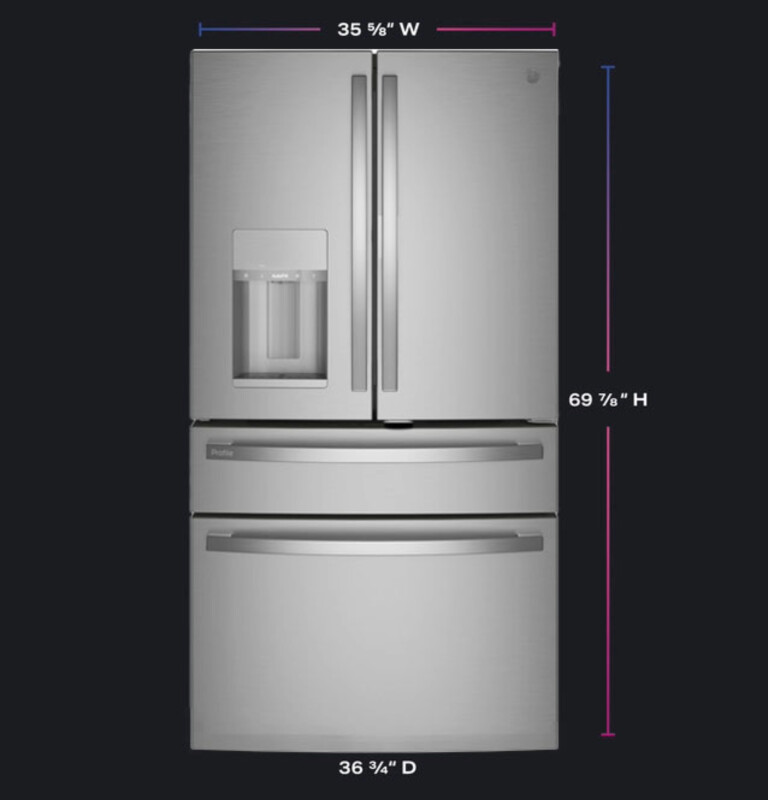 27.9 Cu. Ft. Smart Fingerprint Resistant 4-Door French-Door Refrigerator with Door In Door PVD28BYNFS