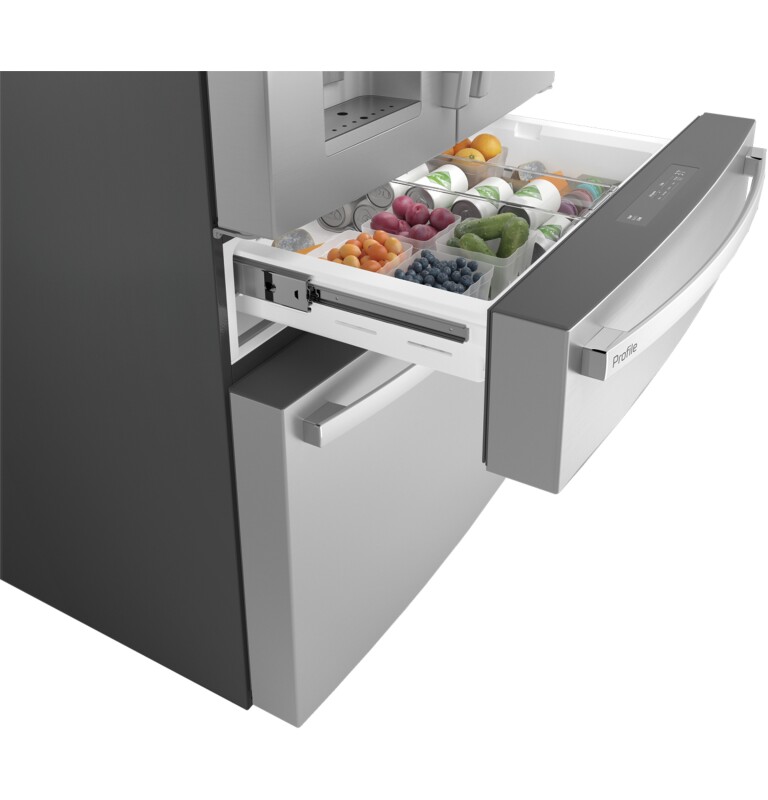 27.9 Cu. Ft. Smart Fingerprint Resistant 4-Door French-Door Refrigerator with Door In Door PVD28BYNFS