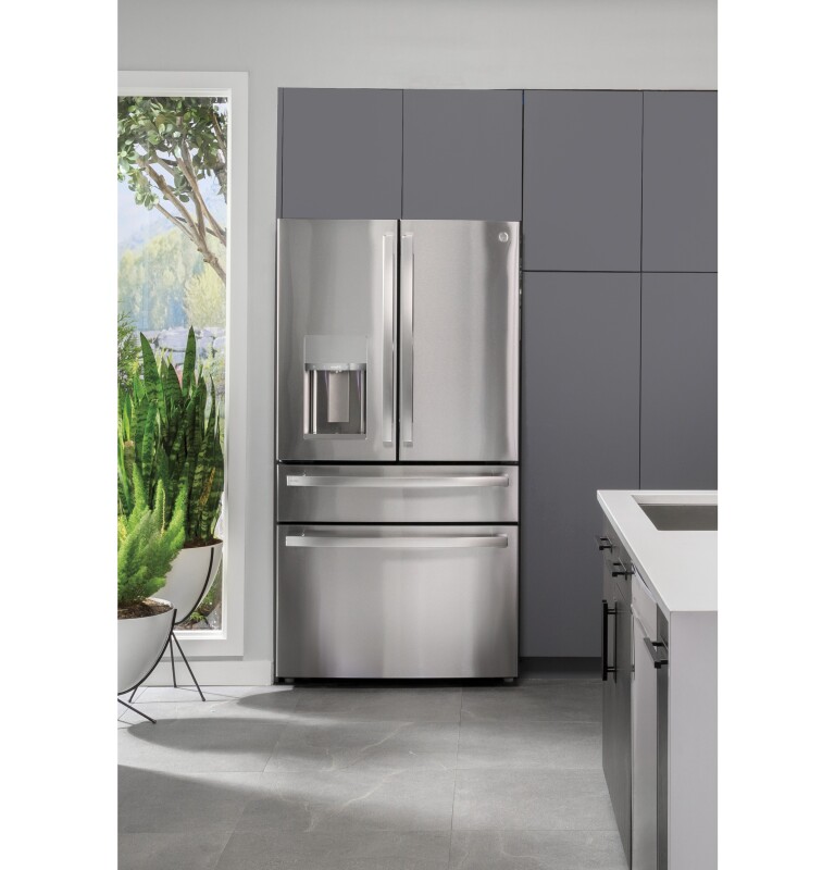 27.9 Cu. Ft. Smart Fingerprint Resistant 4-Door French-Door Refrigerator with Door In Door PVD28BYNFS