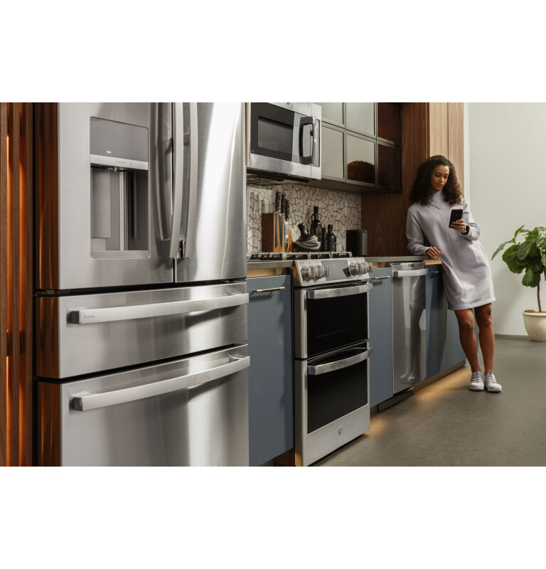 27.9 Cu. Ft. Smart Fingerprint Resistant 4-Door French-Door Refrigerator with Door In Door PVD28BYNFS