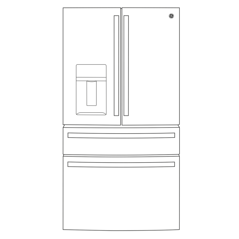 27.9 Cu. Ft. Smart Fingerprint Resistant 4-Door French-Door Refrigerator with Door In Door PVD28BYNFS