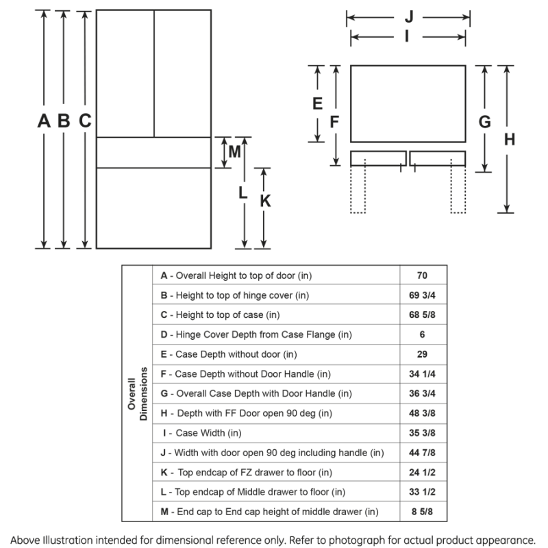 27.9 Cu. Ft. Smart Fingerprint Resistant 4-Door French-Door Refrigerator with Door In Door PVD28BYNFS