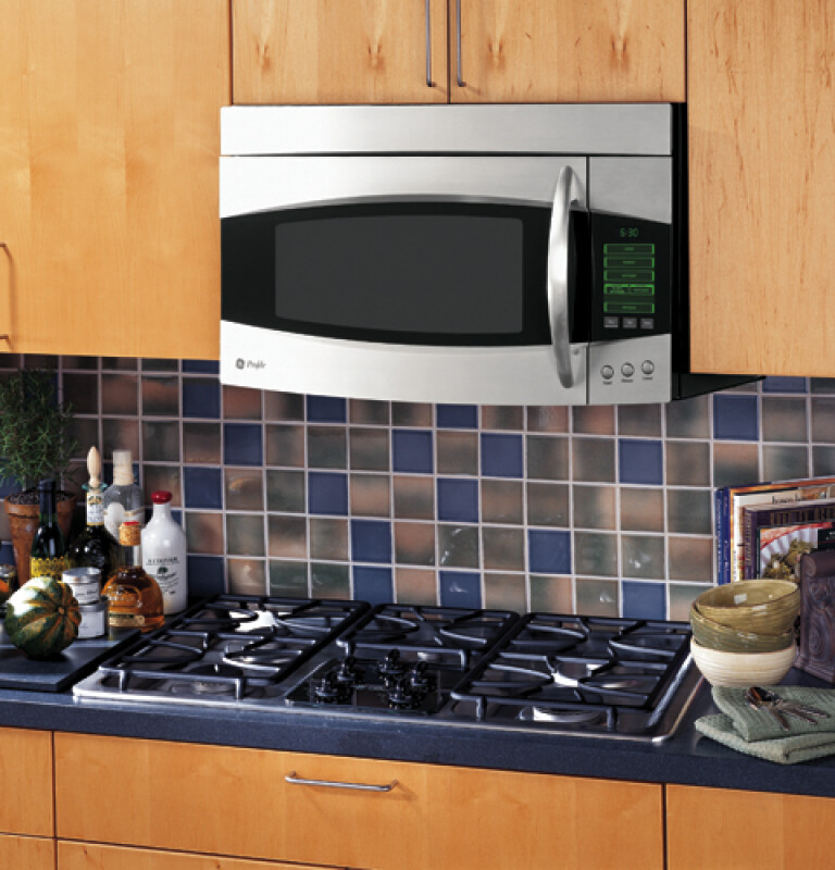 GE Profile Spacemaker 2.0 Cu. Ft. Over-the-Range Microwave Oven Black PVM2070SMSS Picture 1