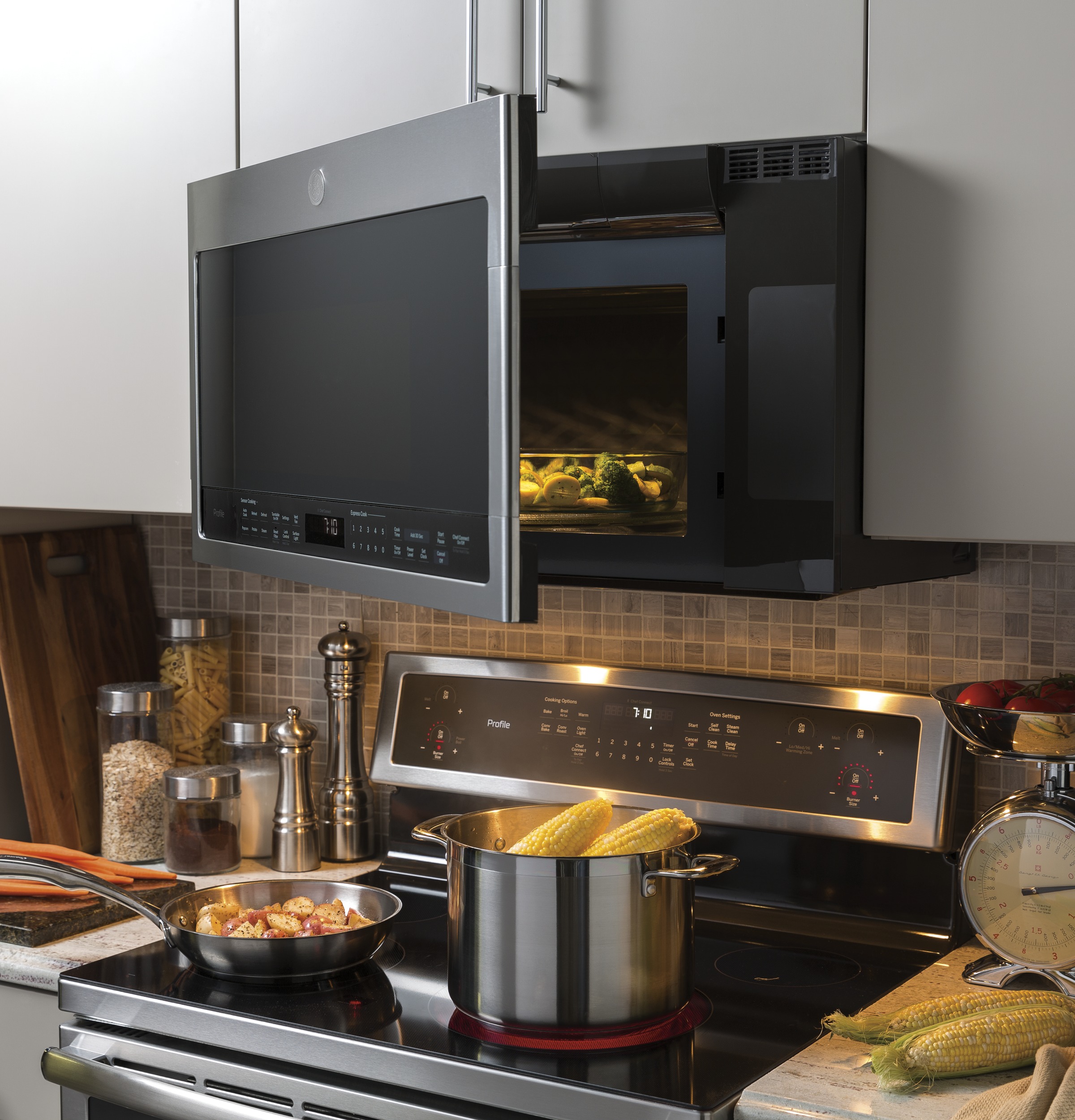 GE Profile™ 2.1 Cu. Ft. Over-the-Range Sensor Microwave Oven PVM9005RYSS