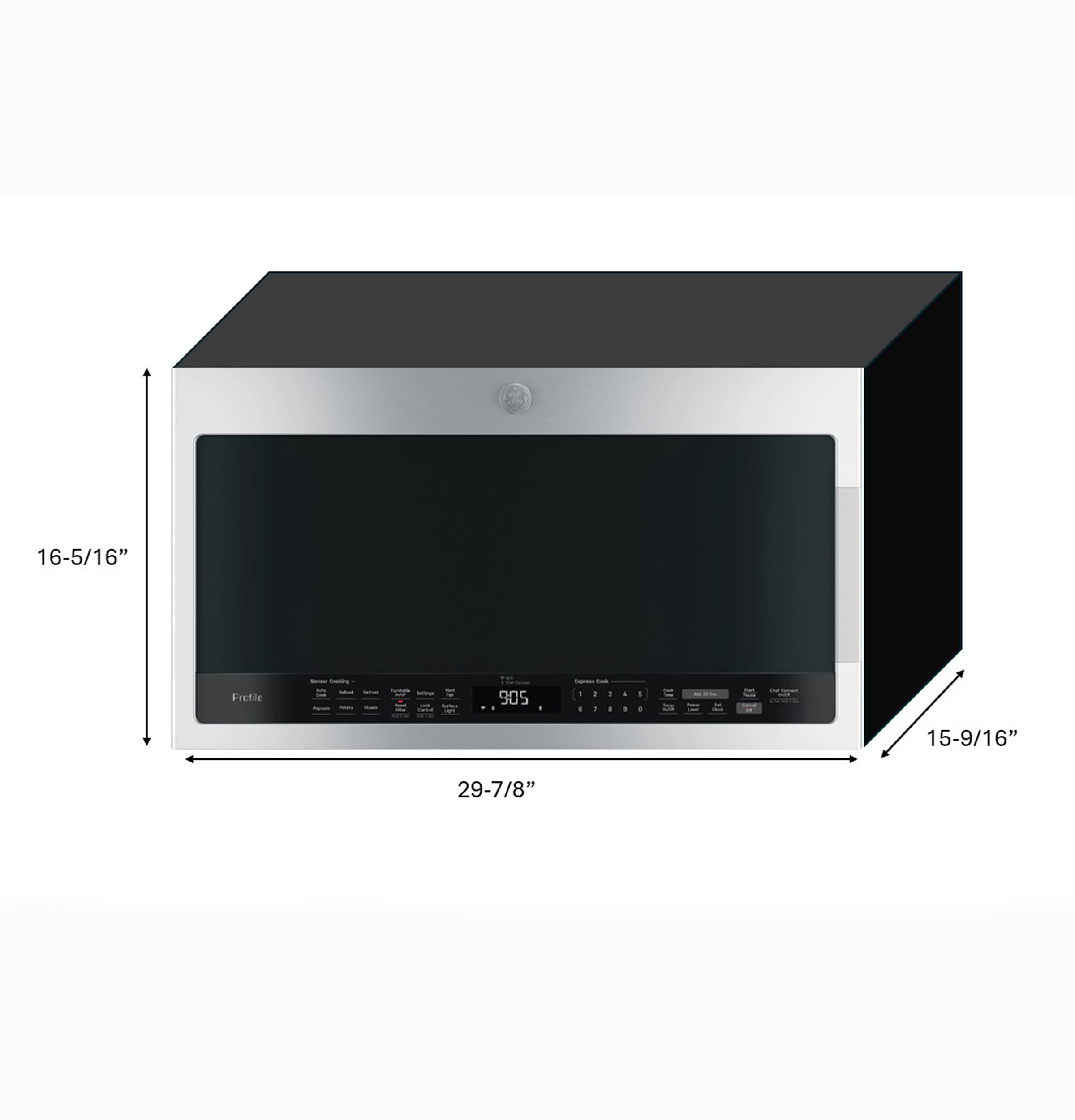 GE Profile™ 2.1 Cu. Ft. Over-the-Range Sensor Microwave Oven PVM9005RYSS