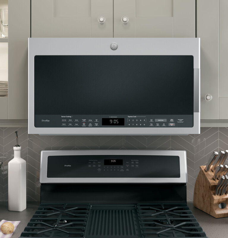 GE Profile™ 2.1 Cu. Ft. Over-the-Range Sensor Microwave Oven PVM9005SJSS