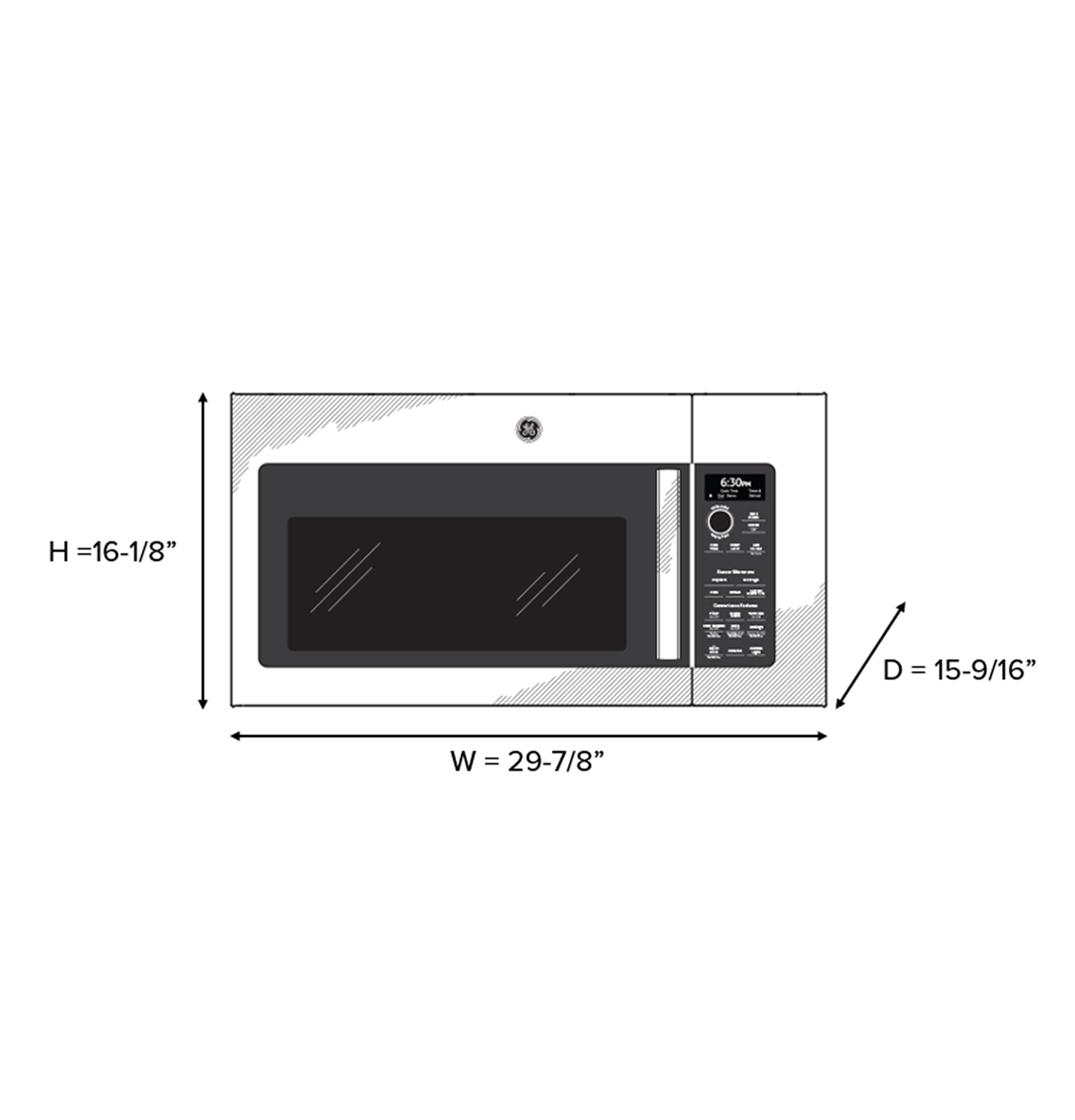 2.1 Cu. Ft. Over-the-Range Sensor Microwave Oven PVM9215SKSS