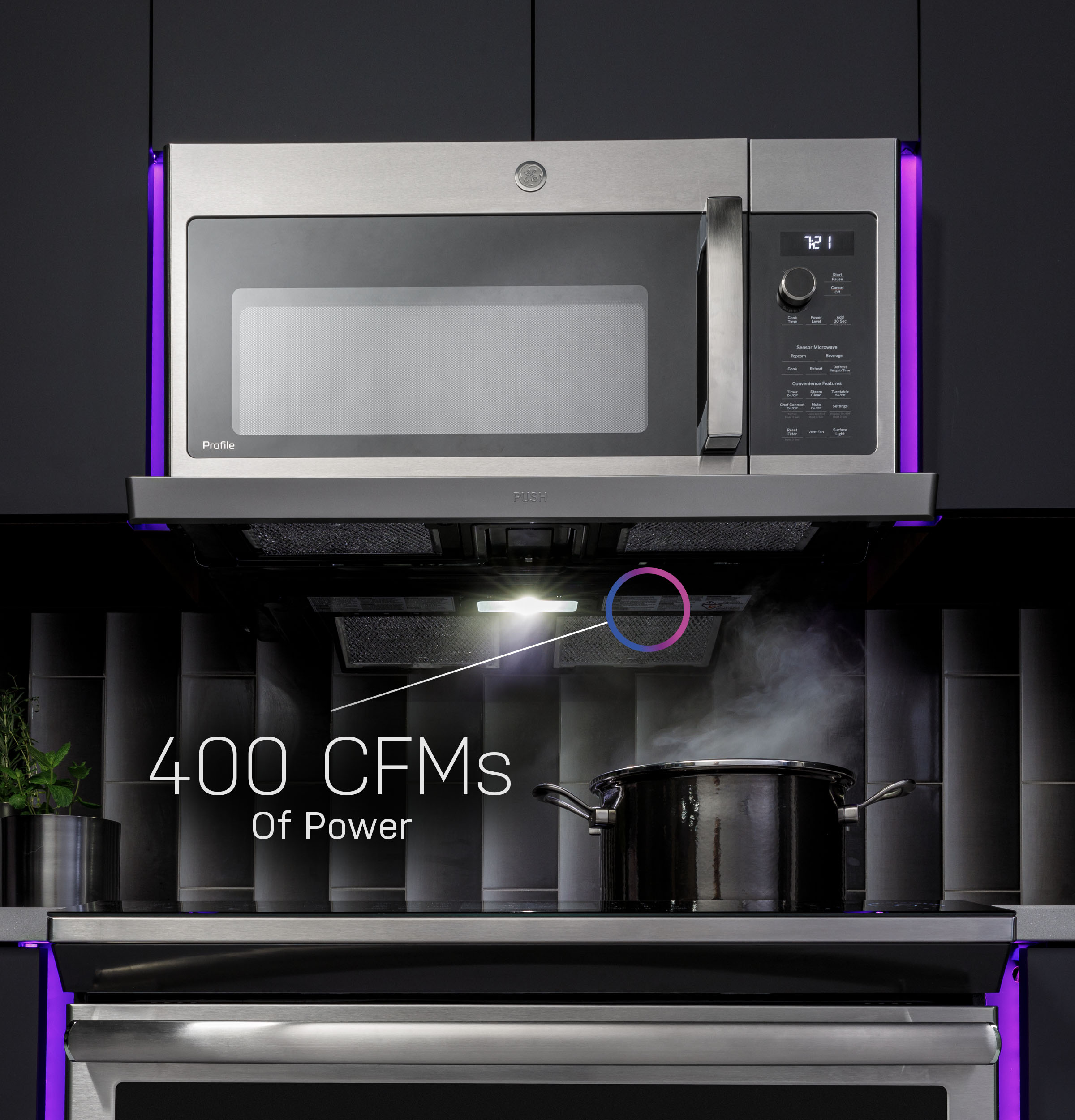 Ge Profile™ 2.2 Cu. Ft. Over-the-range Sensor Microwave Oven With Extendable Slide-out Vent PVM9225RYSS