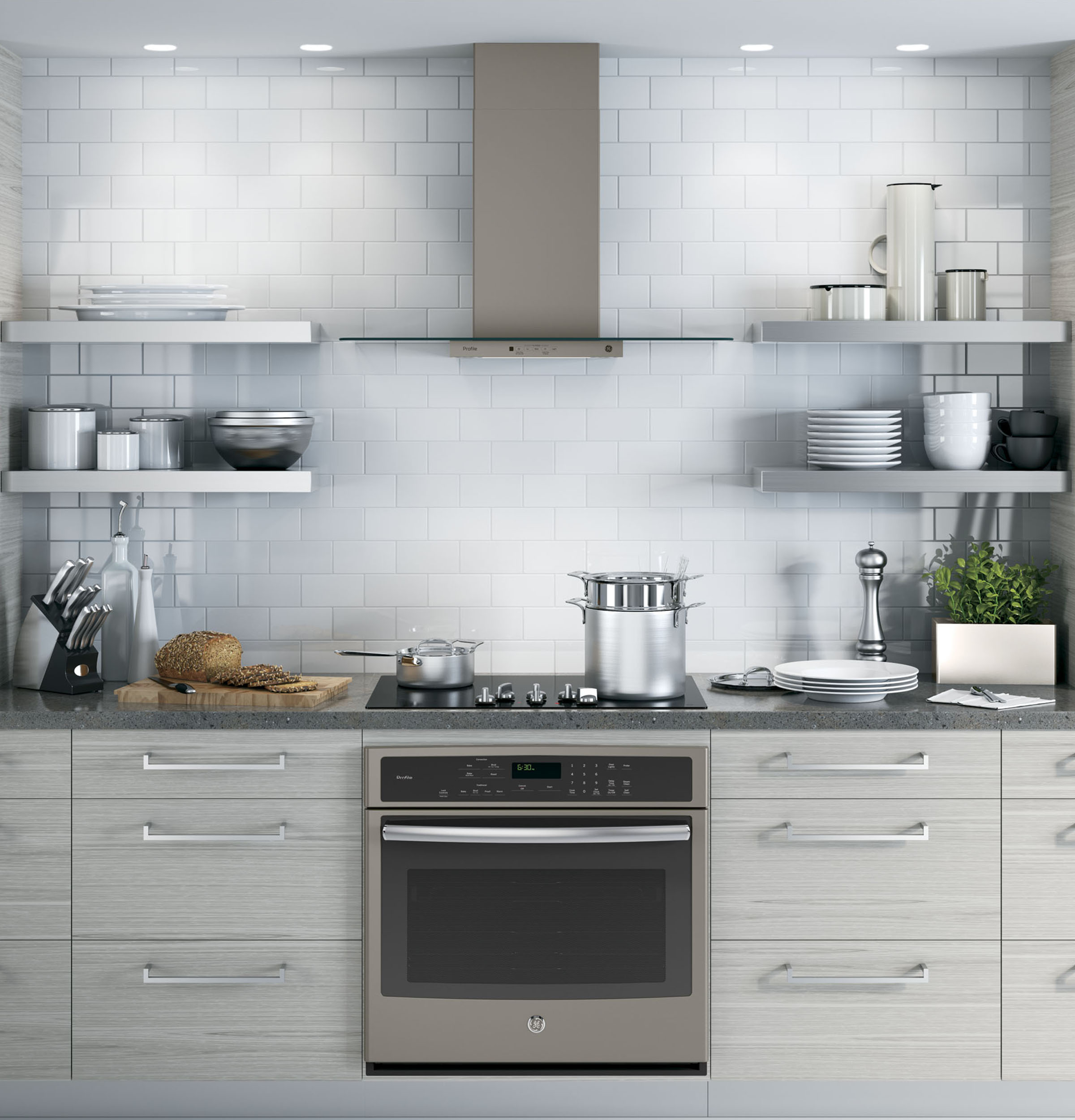 Series 30" Wall-Mount Glass Canopy Chimney Hood PVW7301EJES
